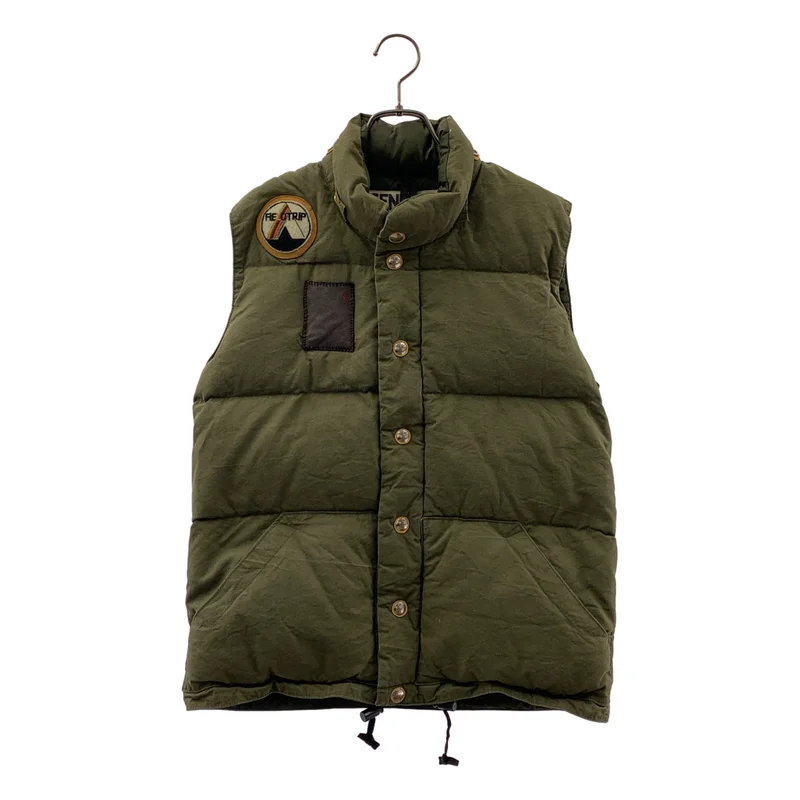 FREECITY / フリーシティ | SENDING LIGHT Down Vest / レザーパッチ バックプリント ダウンベスト | S | メンズ