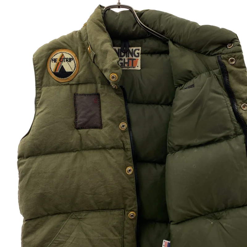 FREECITY / フリーシティ | SENDING LIGHT Down Vest / レザーパッチ バックプリント ダウンベスト | S | メンズ