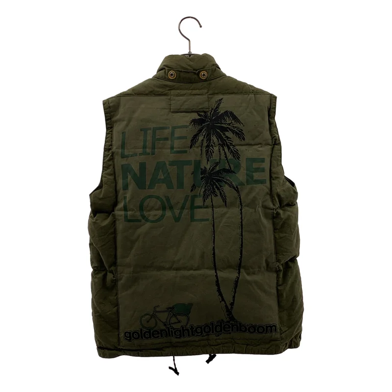 FREECITY / フリーシティ | SENDING LIGHT Down Vest / レザーパッチ バックプリント ダウンベスト | S | メンズ