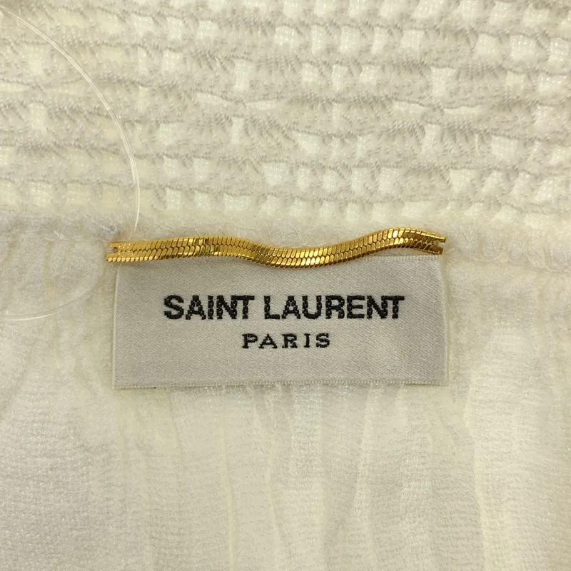 SAINT LAURENT PARIS / サンローランパリ | レーヨン コットン レース ギャザー ブラウス | 36 | レディース