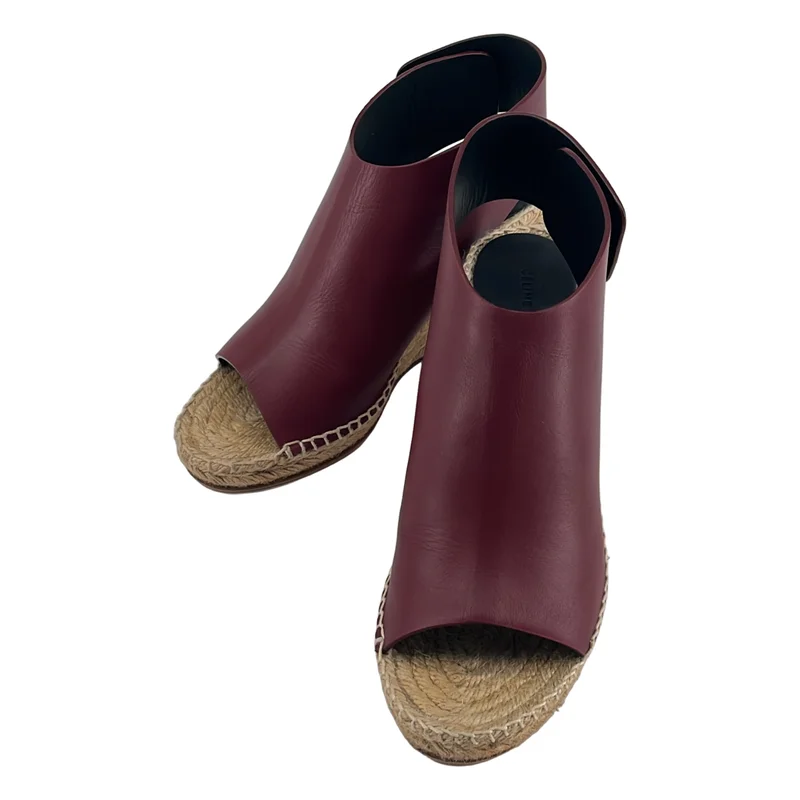 CELINE / セリーヌ | Open Toe Bootle 80 / フィービー期 レザー オープントゥ ウェッジソールサンダル | 37 | レディース