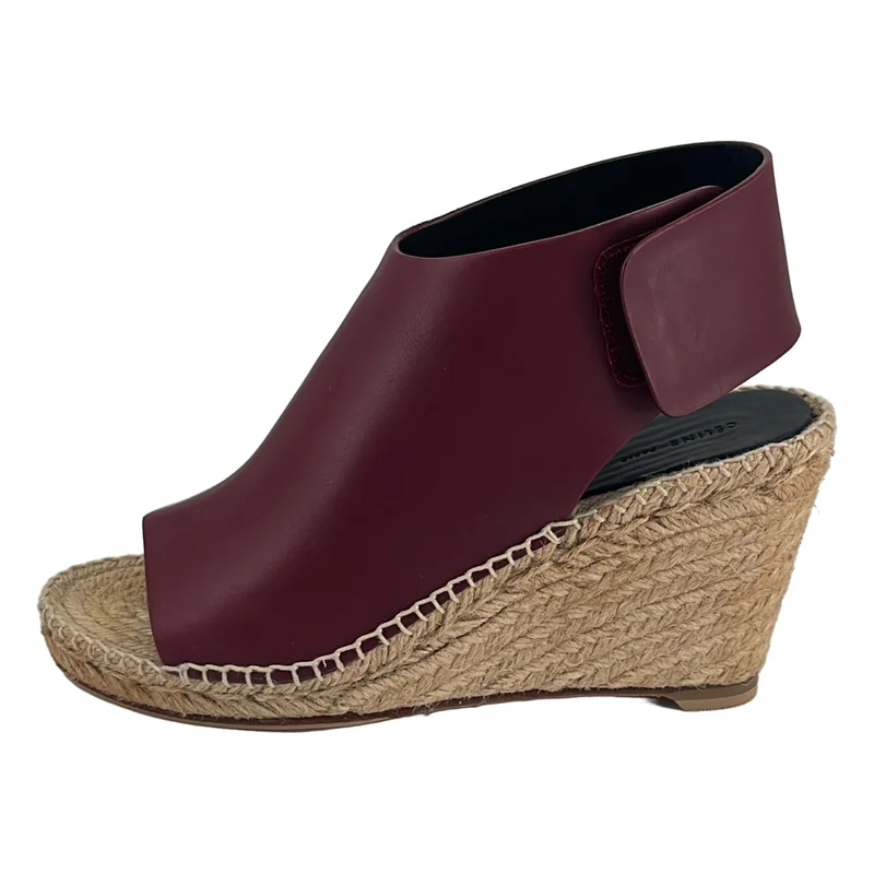 CELINE / セリーヌ | Open Toe Bootle 80 / フィービー期 レザー オープントゥ ウェッジソールサンダル | 37 | レディース