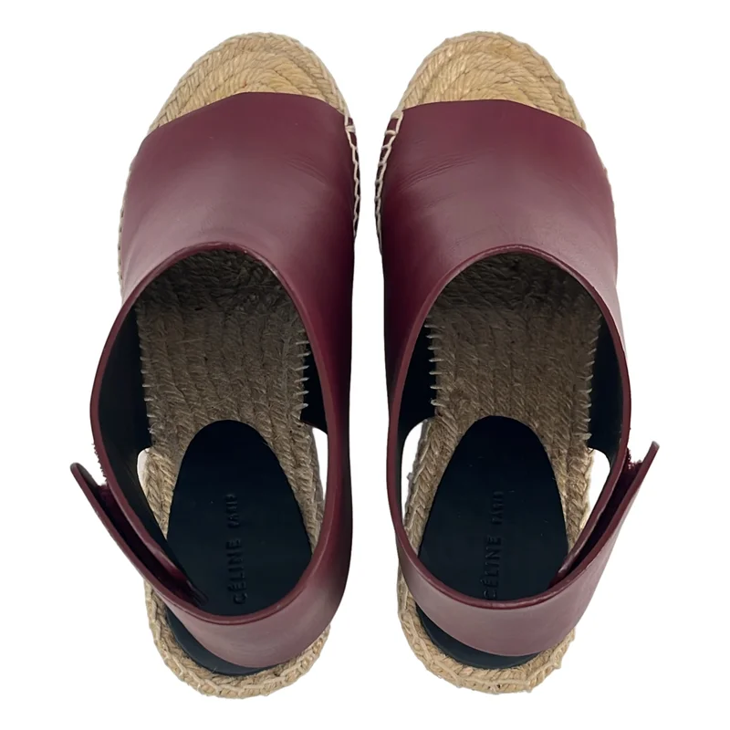 CELINE / セリーヌ | Open Toe Bootle 80 / フィービー期 レザー オープントゥ ウェッジソールサンダル | 37 | レディース