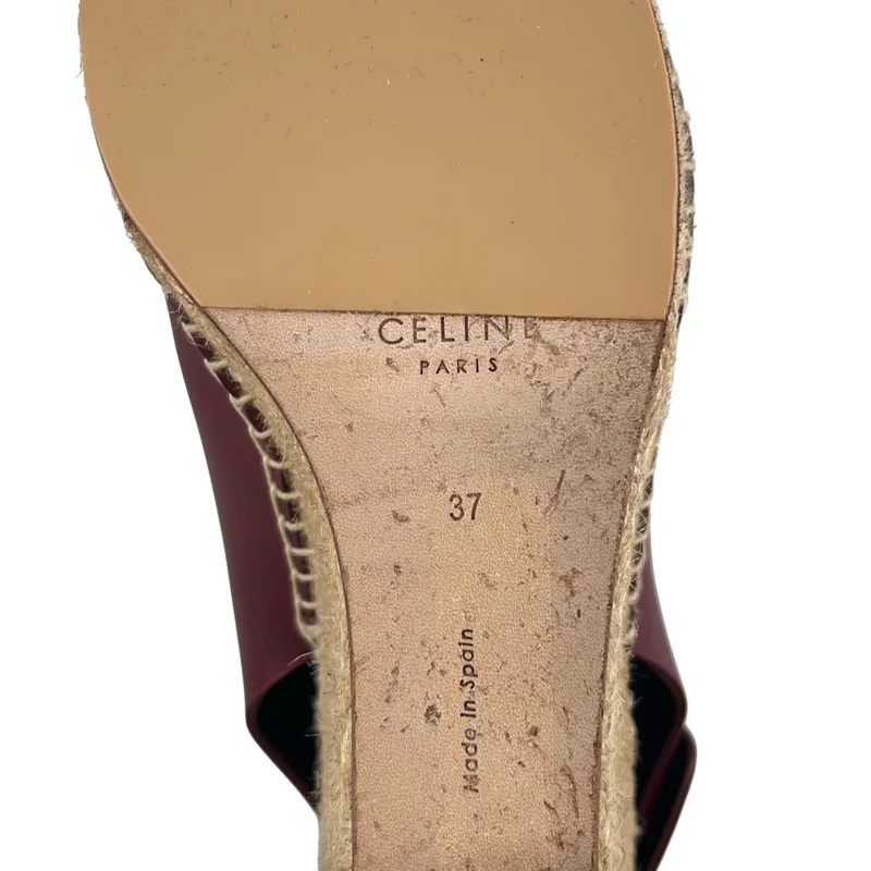 CELINE / セリーヌ | Open Toe Bootle 80 / フィービー期 レザー オープントゥ ウェッジソールサンダル | 37 | レディース