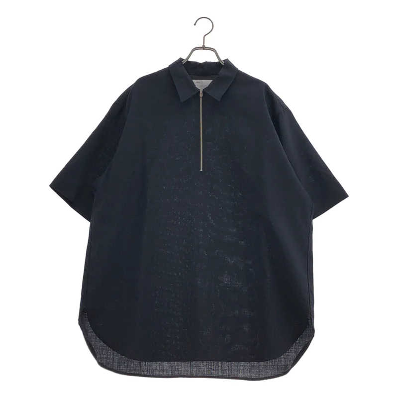 NIKKE / ニッケ | 2023SS | ウール キューバビーチ ハーフジップ ショートスリーブ シャツ | L | メンズ
