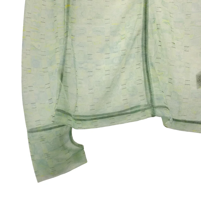 Mame Kurogouchi / マメクロゴウチ | 2023SS | Marble Printed Plaid Sheer High Neck Top カットソー | 2 | レディース
