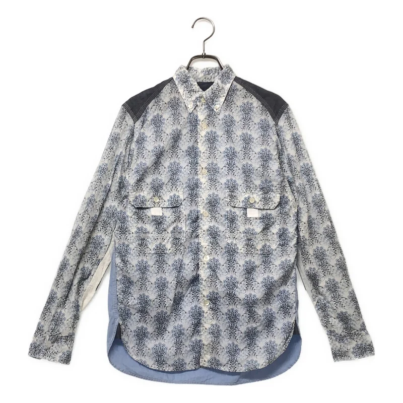 JUNYAWATANABE COMMEdesGARCONS MAN / ジュンヤワタナベマン | 2011SS | 総柄 エルボーパッチ シャツ | XS | メンズ