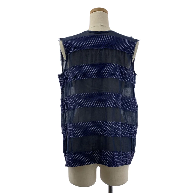 tricot COMME des GARCONS / トリココムデギャルソン | 2006SS | シルク コットン 異素材 切替 カットオフ パッチ バックダブルポケット ブラウス | M | レディース