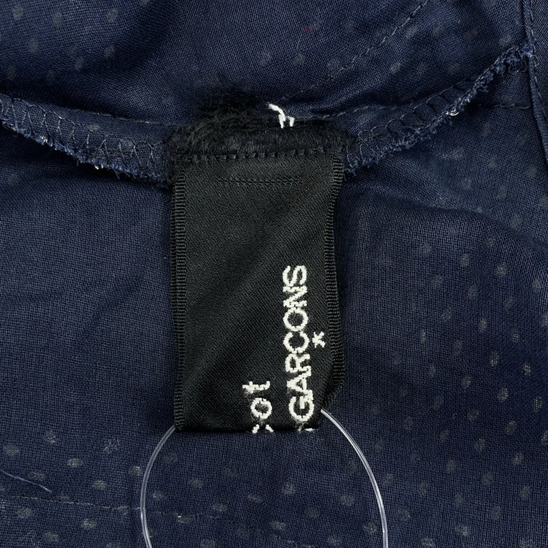 tricot COMME des GARCONS / トリココムデギャルソン | 2006SS | シルク コットン 異素材 切替 カットオフ パッチ バックダブルポケット ブラウス | M | レディース