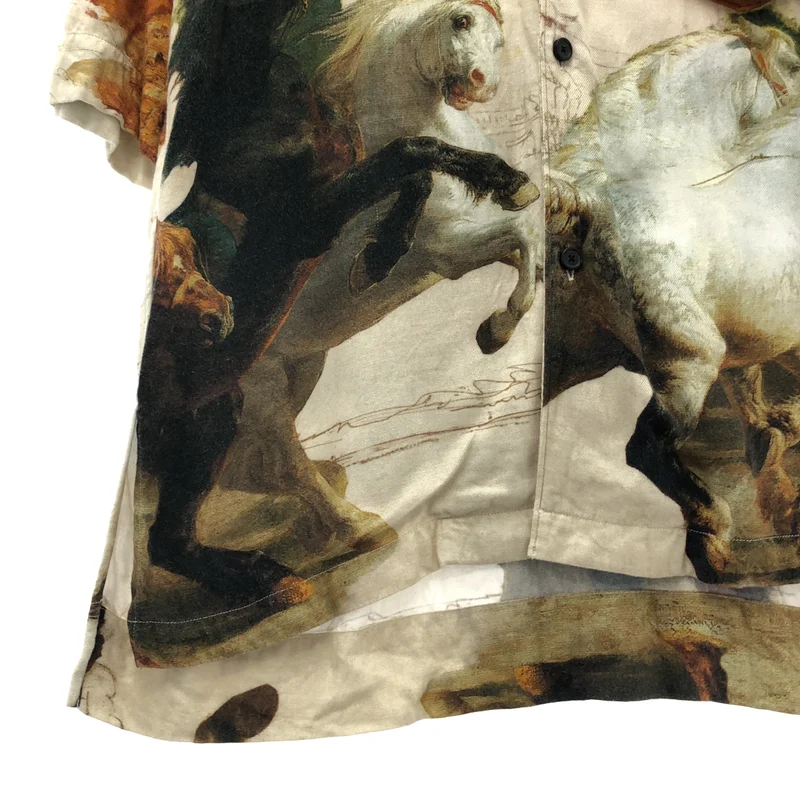 Acne Studios / アクネストゥディオズ | Horse Print Short Sleeve Shirt / ホースプリント オープンカラーシャツ | 44 | メンズ