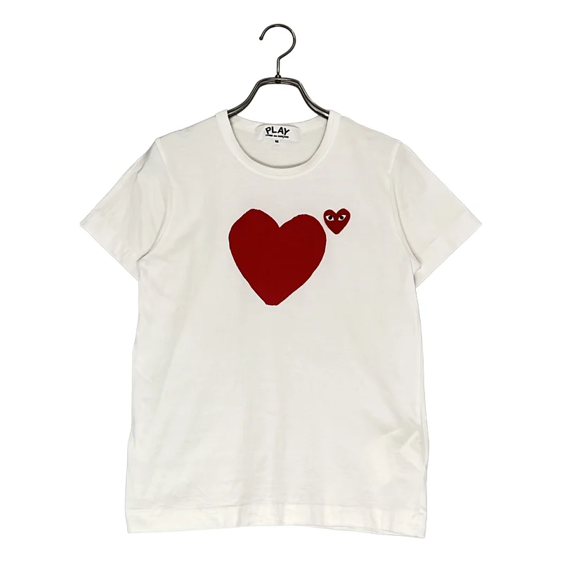PLAY COMME des GARCONS / プレイコムデギャルソン | ハートワッペン プリント Tシャツ カットソー | M | レディース