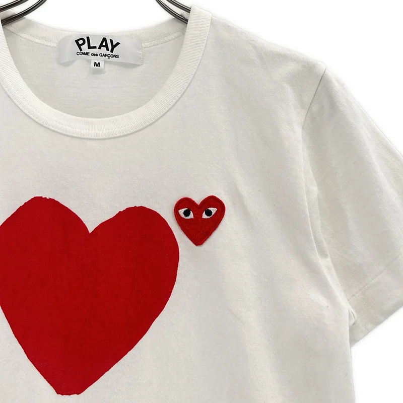 PLAY COMME des GARCONS / プレイコムデギャルソン | ハートワッペン プリント Tシャツ カットソー | M | レディース