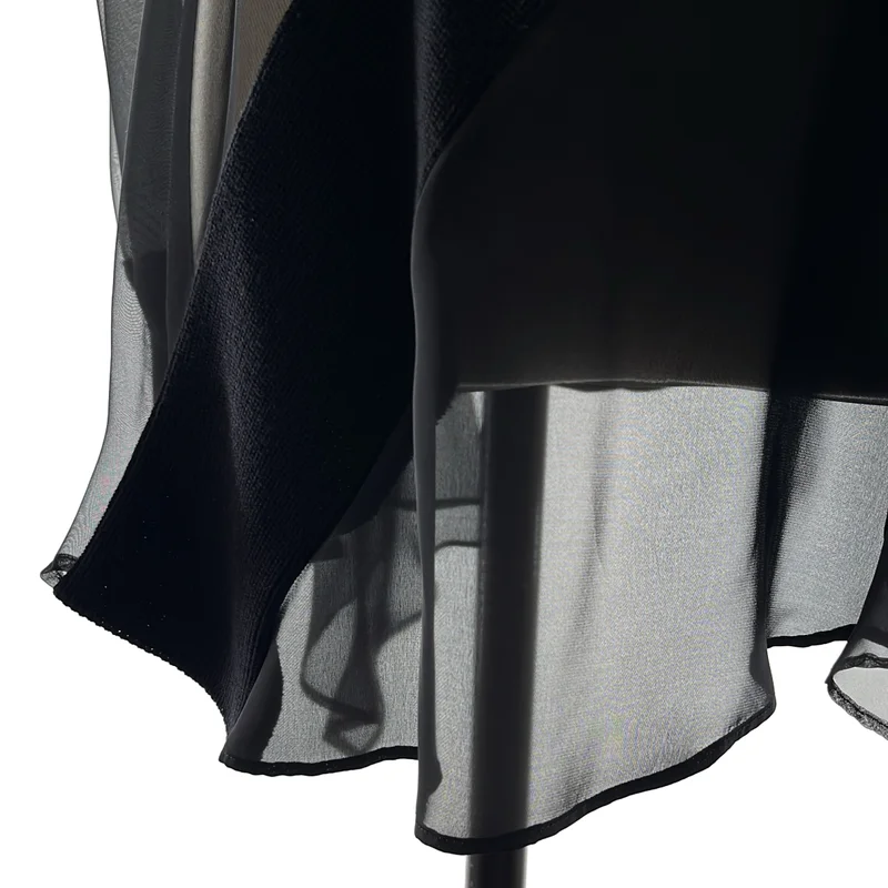 sacai / サカイ | 2021SS | 異素材 切替 ニット シアー ブラウス | 2 | レディース