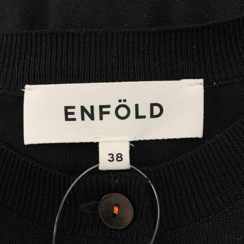ENFOLD / エンフォルド | シルク コットン レイヤード クルーネック ニット カーディガン | 38 | レディース