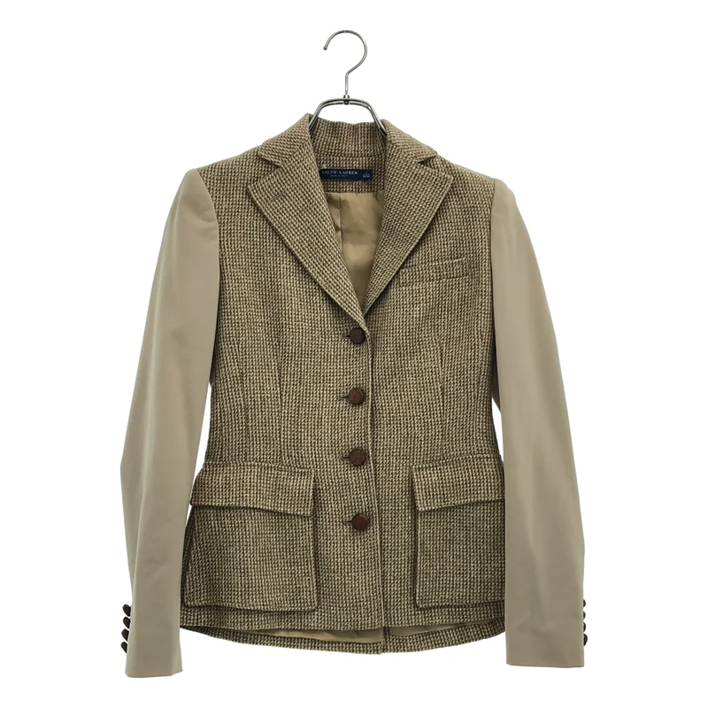 RALPH LAUREN / ラルフローレン | ツイード 切替 テーラードジャケット | 0 | レディース