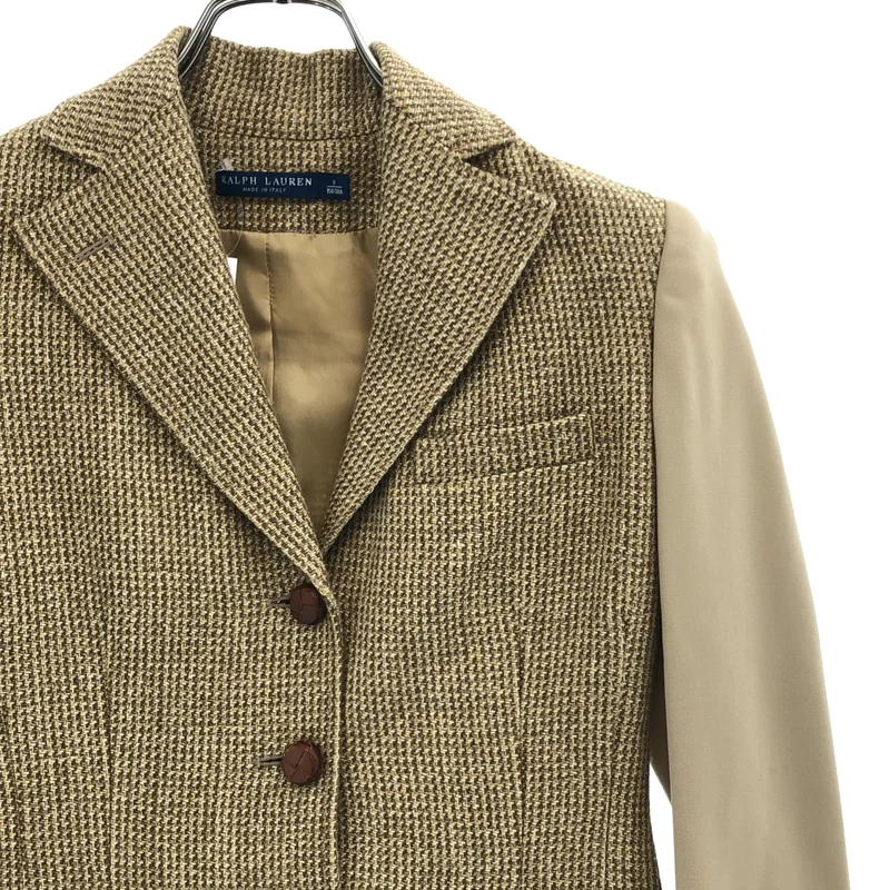 RALPH LAUREN / ラルフローレン | ツイード 切替 テーラードジャケット | 0 | レディース