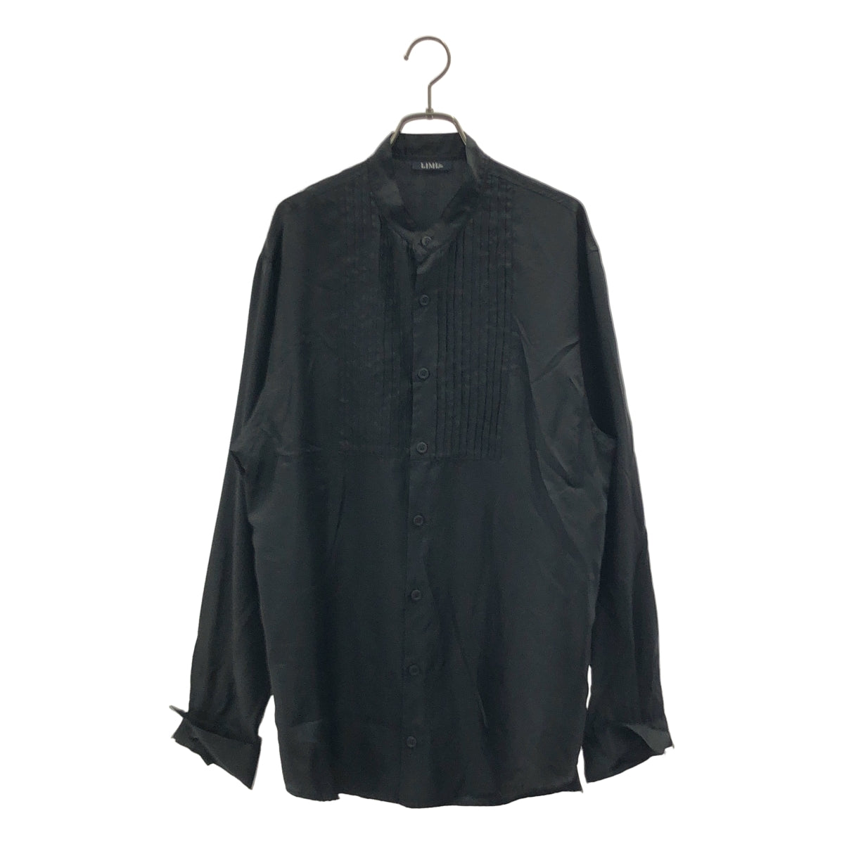 【新品】  LIMI feu / リミフゥ | 2009SS | ポリエステル ピンタック バンドカラーシャツ | S | ブラック | レディース LIMI feu / リミフゥ | 2009SS | ポリエステル ピンタック バンド