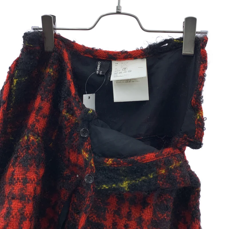 tricot COMME des GARCONS / トリココムデギャルソン | 2002AW | ウール モヘヤ アシンメトリー スカート / 総裏地 |