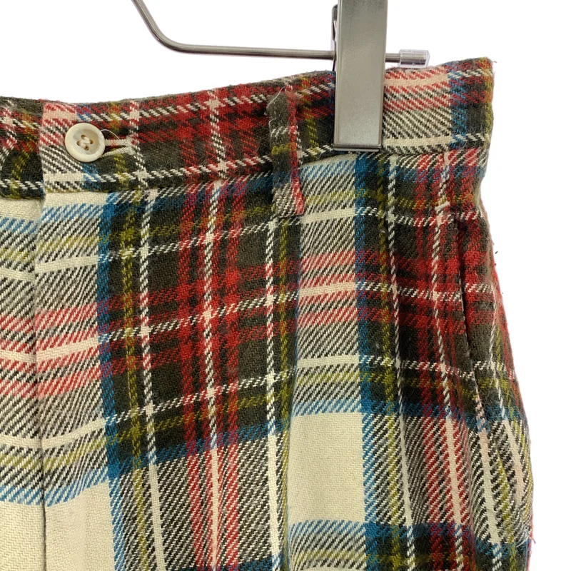 tricot COMME des GARCONS / トリココムデギャルソン | 2000AW | レーヨン チェック 裾ジップスリット パンツ | M | レディース
