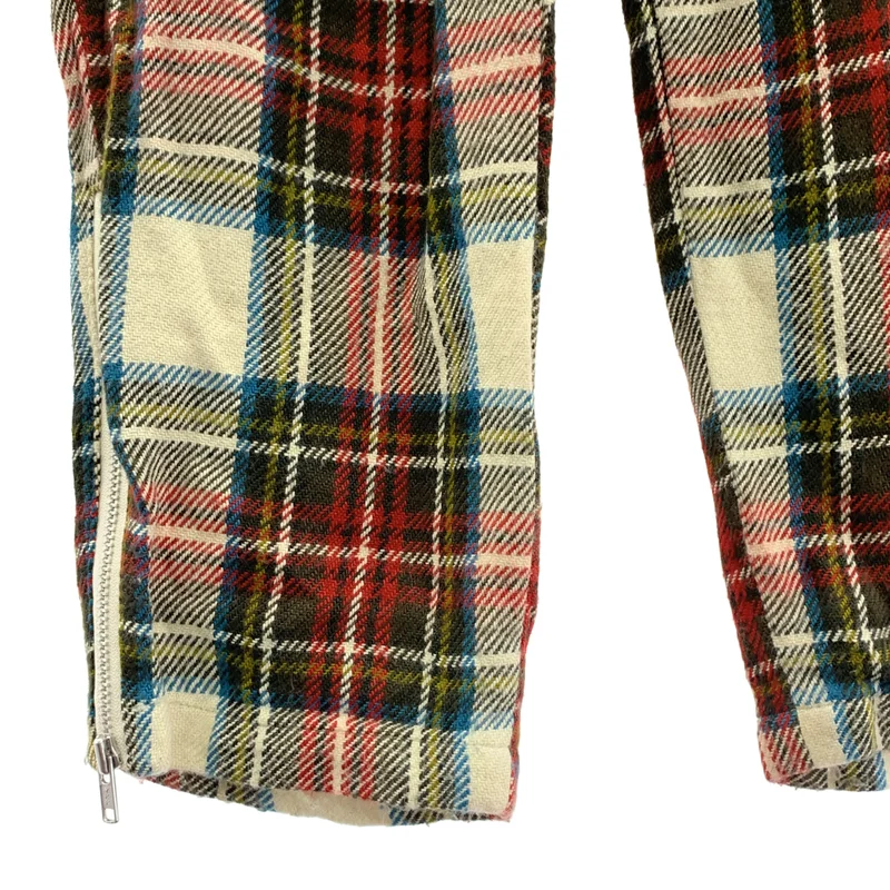 tricot COMME des GARCONS / トリココムデギャルソン | 2000AW | レーヨン チェック 裾ジップスリット パンツ | M | レディース