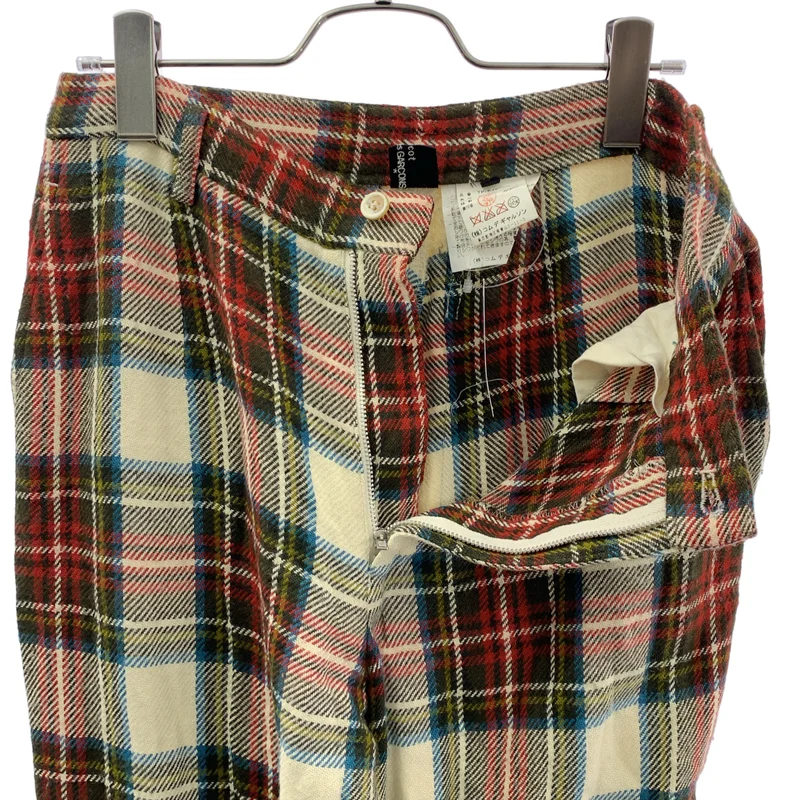 tricot COMME des GARCONS / トリココムデギャルソン | 2000AW | レーヨン チェック 裾ジップスリット パンツ | M | レディース