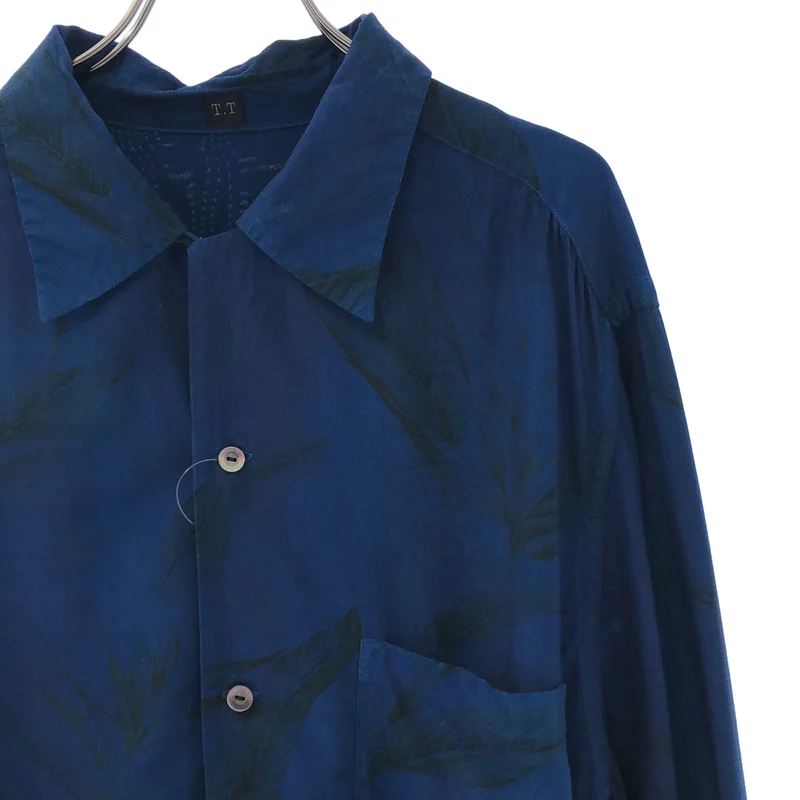 TAIGA TAKAHASHI / タイガタカハシ | 2025SS | LOT.101 Open Collar Shirt / 藍染 オープンカラーシャツ | 16 | メンズ