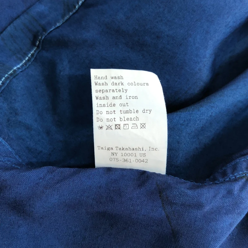 TAIGA TAKAHASHI / タイガタカハシ | 2025SS | LOT.101 Open Collar Shirt / 藍染 オープンカラーシャツ | 16 | メンズ