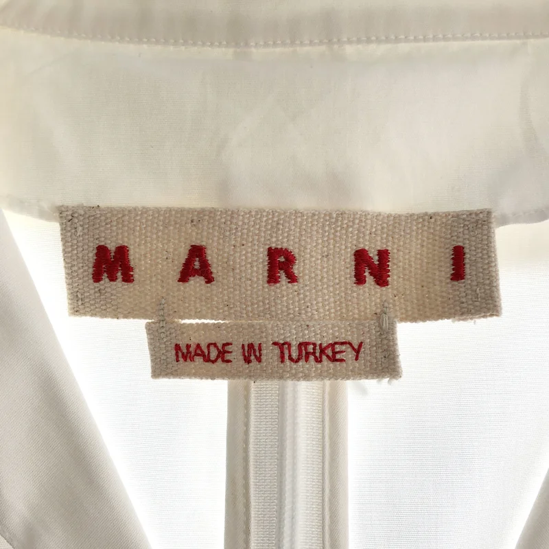 MARNI / マルニ | コットン プリーツ ワイドカラー スリーブレスワンピース | 40 | レディース