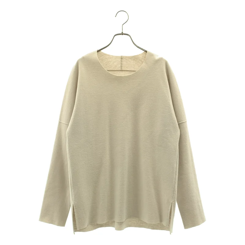 ATTACHMENT / アタッチメント | 2021AW | MELTON JERSEY CREWNECK LOOSE-FIT T-SHIRT L/S / メルトンウール ジャージー クルーネック ルーズフィット ロングスリーブTシャツ | 1 | メンズ