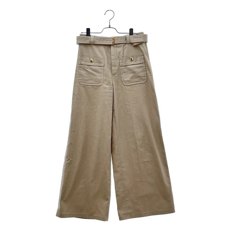 CELINE / セリーヌ | 2024AW | Taillat Pants / コットンツイル トリオンフボタン タイヤパンツ | 36 | レディース