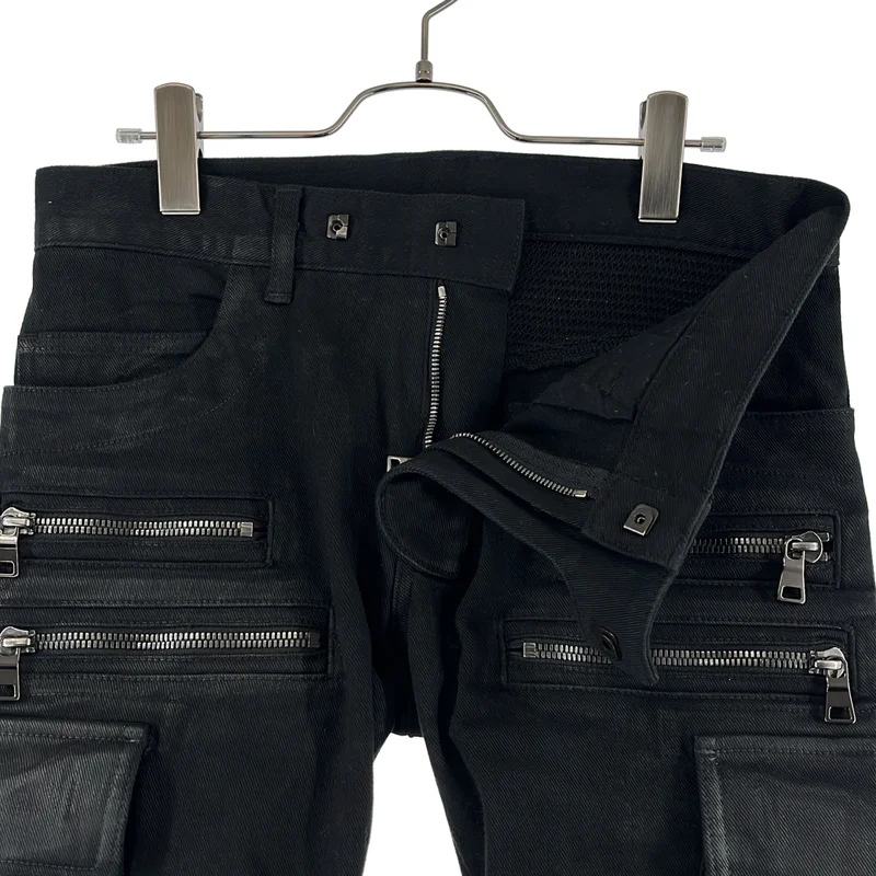 BALMAIN / バルマン | ストレッチ コットン バイカー デニムカーゴパンツ | 28 | メンズ