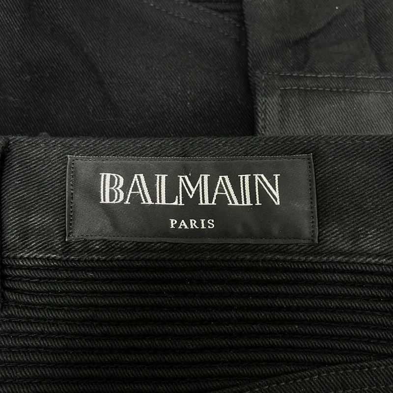 BALMAIN / バルマン | ストレッチ コットン バイカー デニムカーゴパンツ | 28 | メンズ