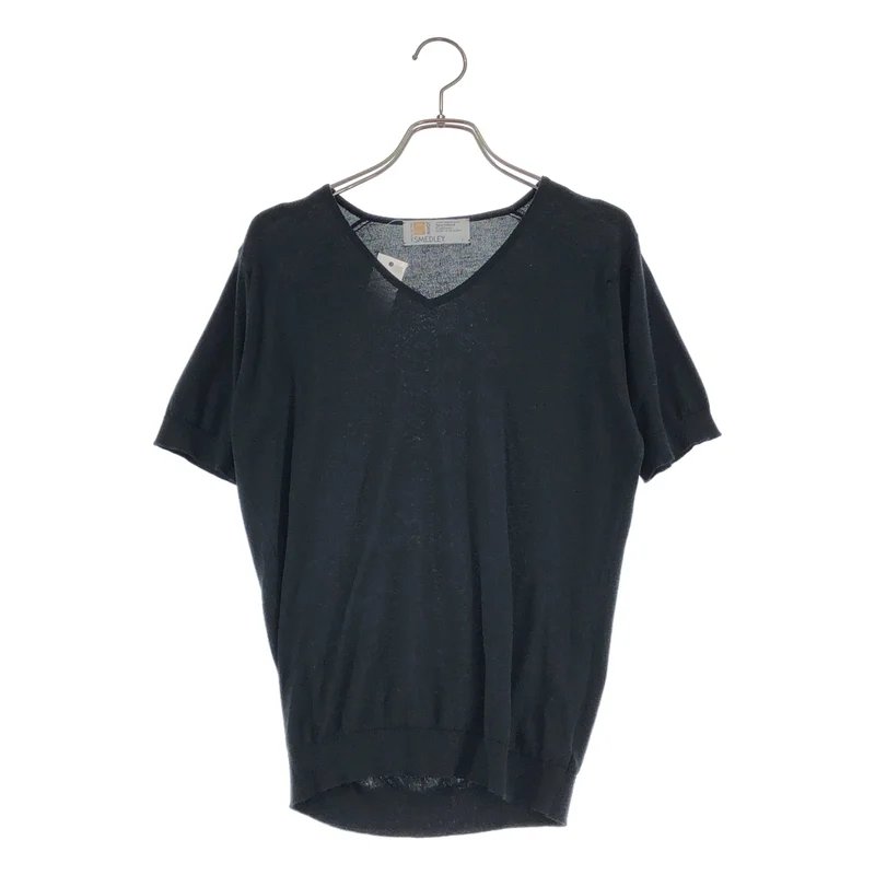 JOHN SMEDLEY / ジョンスメドレー | コットン Vネック ショートスリーブ ニット | S | レディース