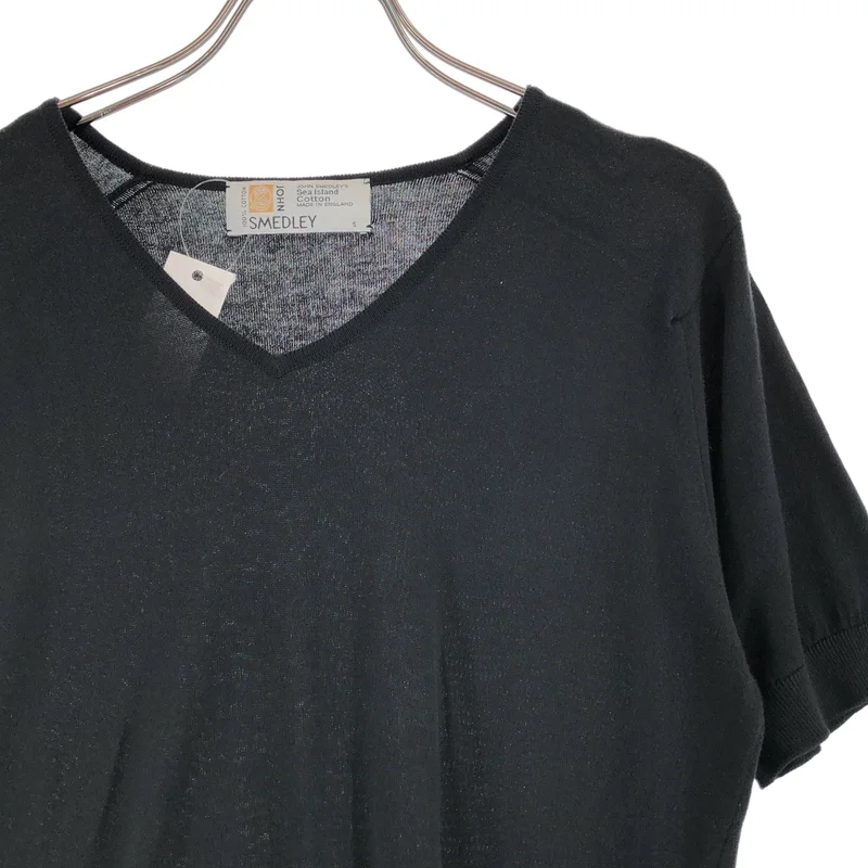 JOHN SMEDLEY / ジョンスメドレー | コットン Vネック ショートスリーブ ニット | S | レディース