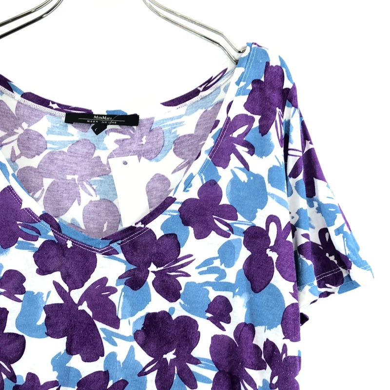 WEEKEND MAX MARA / ウィークエンドマックスマーラ | ビスコース 総柄 Tシャツ カットソー | L | レディース