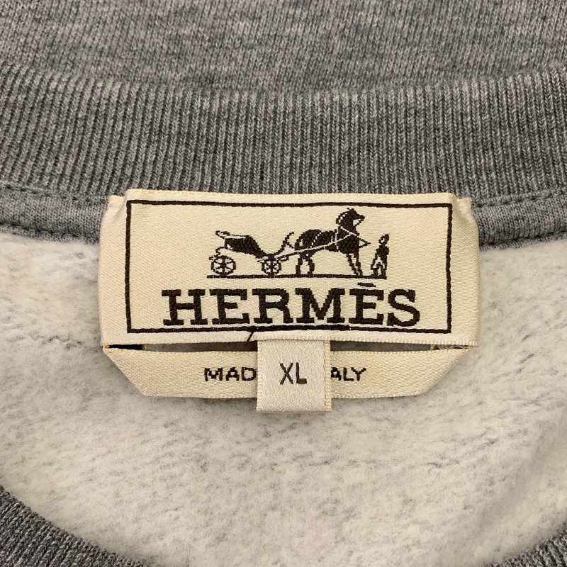 HERMES / エルメス | エクスリブリス ドラゴン レザーパッチ スウェット トレーナー | XL | メンズ