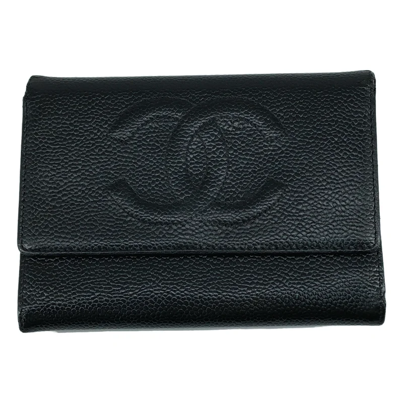 CHANEL / シャネル | キャビアスキン ココマーク 3つ折り財布 |