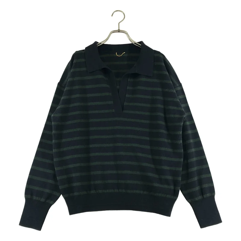 L'Appartement / アパルトモン | 2025AW | Border Skipper Knit / ウール カシミヤ ボーダー スキッパーニット |