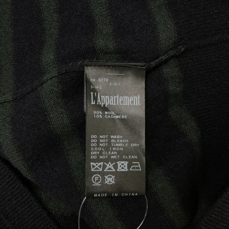 L'Appartement / アパルトモン | 2025AW | Border Skipper Knit / ウール カシミヤ ボーダー スキッパーニット |