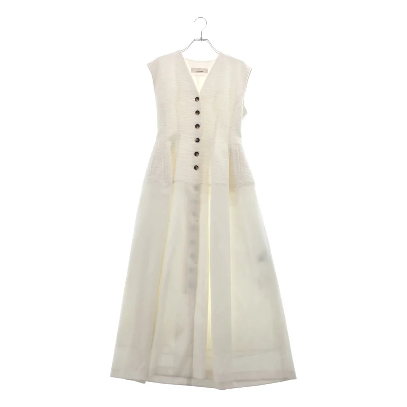 AKIRANAKA / アキラナカ | Ilsa sleeveless dress ツイード切替 ノースリーブ ワンピース | 2 | レディース