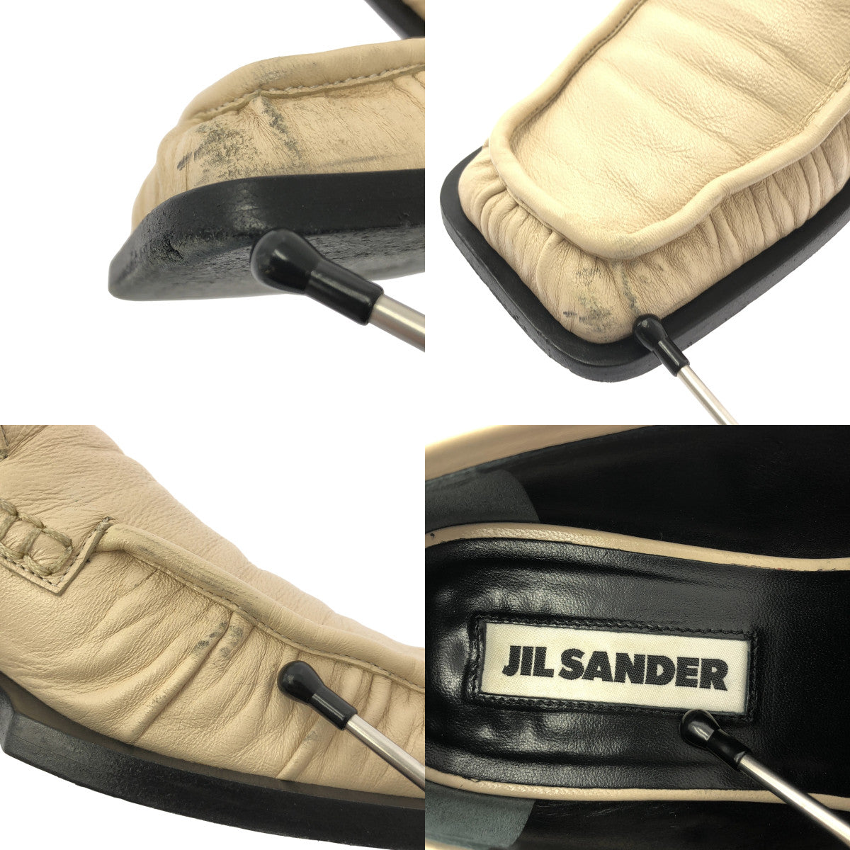 JIL SANDER / ジルサンダー | レザー スクエアトゥ ギャザー