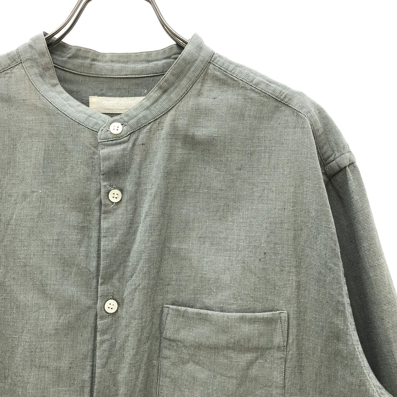nest robe CONFECT / ネストローブコンフェクト | コットン リネン ピンチェック バンドカラーシャツ | 5 | メンズ