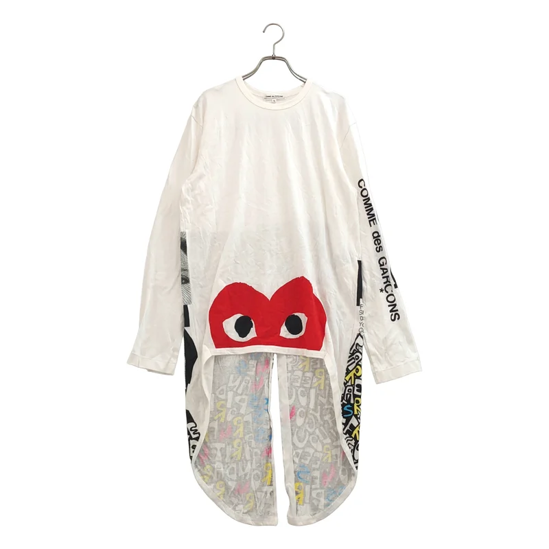 COMME des GARCONS / コムデギャルソン | 2017SS | collage / ロゴプリント 燕尾 ロングスリーブTシャツ | XL | メンズ