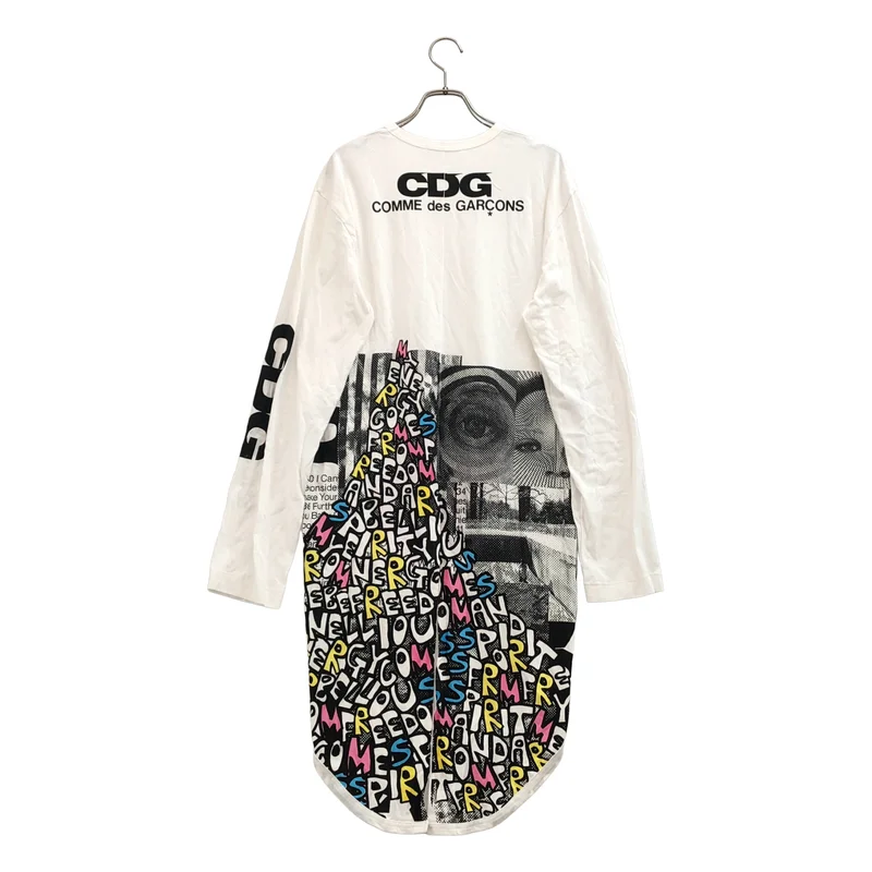 COMME des GARCONS / コムデギャルソン | 2017SS | collage / ロゴプリント 燕尾 ロングスリーブTシャツ | XL | メンズ