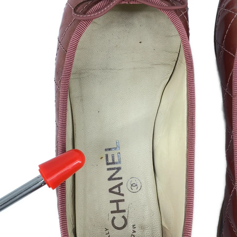 CHANEL / シャネル | マトラッセ パテントレザー ココマーク リボン バレエシューズ | 36 | レディース