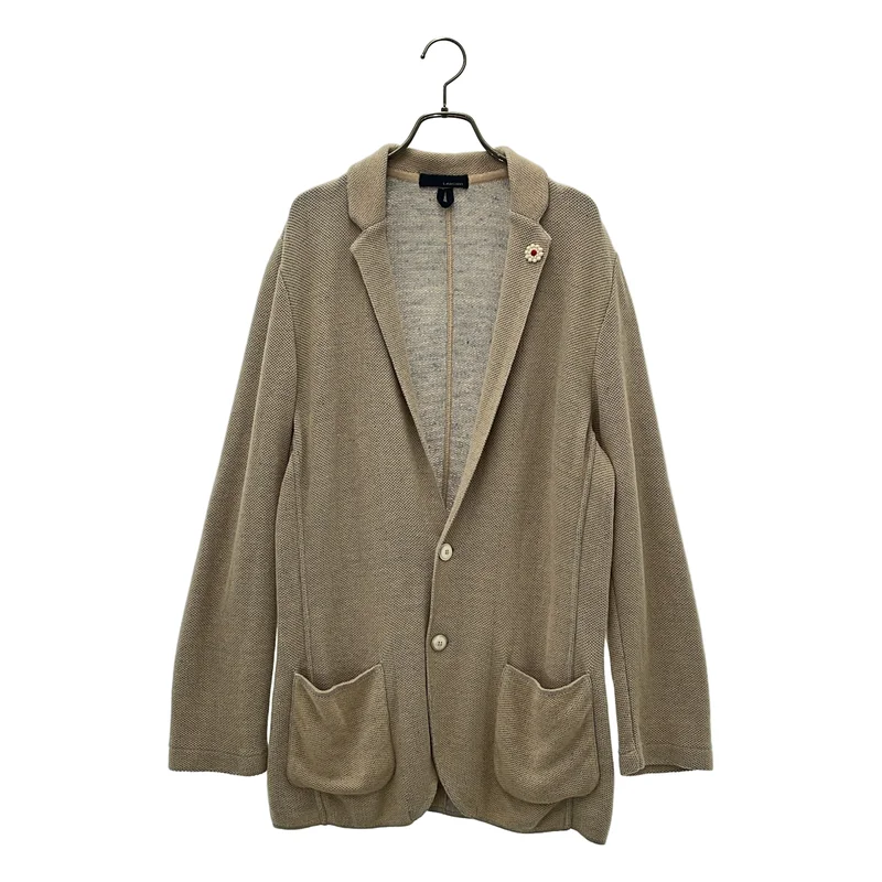 LARDINI / ラルディーニ | コットン リネン 鹿の子編み  ニット テーラードジャケット | M | メンズ
