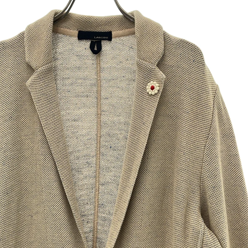 LARDINI / ラルディーニ | コットン リネン 鹿の子編み  ニット テーラードジャケット | M | メンズ