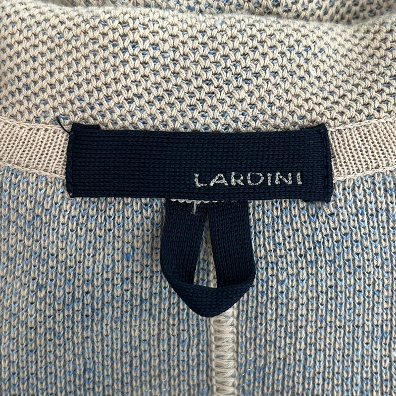 LARDINI / ラルディーニ | コットン リネン 鹿の子編み  ニット テーラードジャケット | M | メンズ