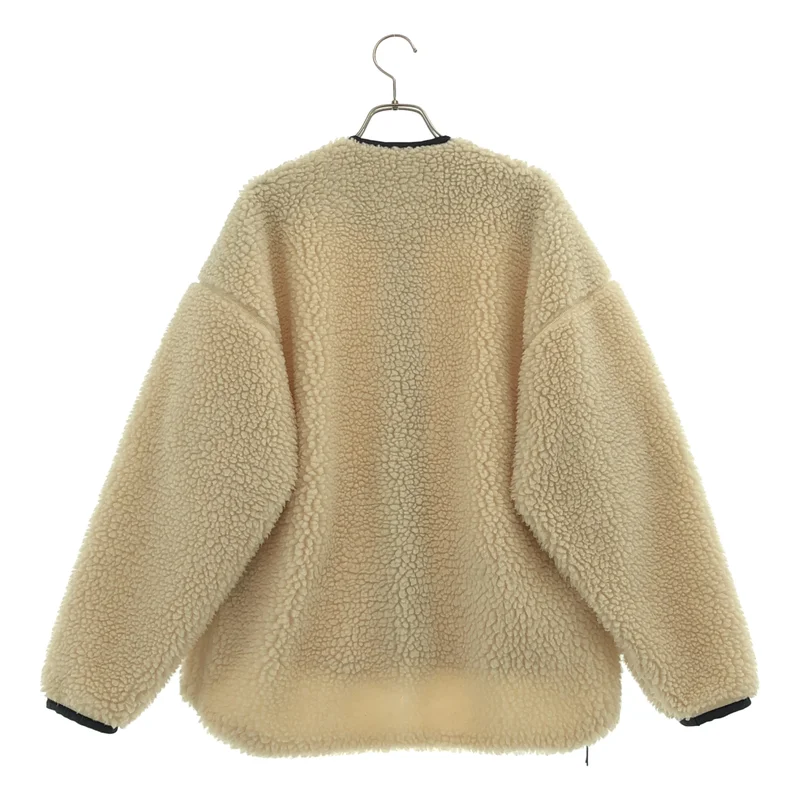 HYKE / ハイク | FAUX SHEARLING JACKET / 裏地メッシュ ノーカラー ボアジャケット | 1 | レディース