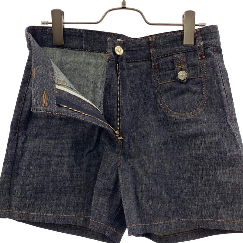 Chloe / クロエ | ロゴレザーパッチ デニム ショートパンツ ショーツ | 27 | レディース